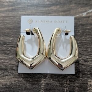 Kendra Scott Gold Chevron Hoop Earrings